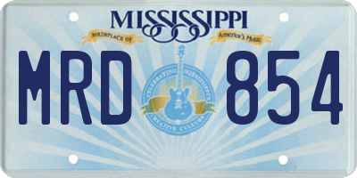 MS license plate MRD854