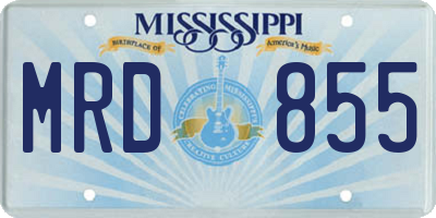 MS license plate MRD855