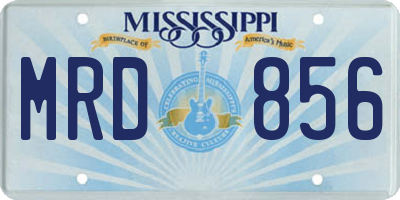 MS license plate MRD856