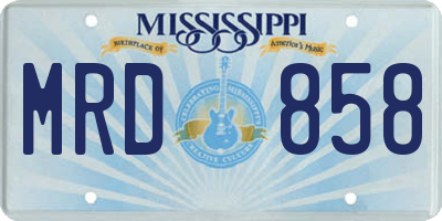MS license plate MRD858