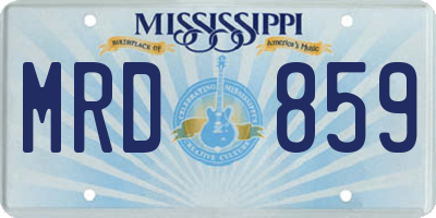 MS license plate MRD859