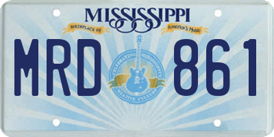 MS license plate MRD861