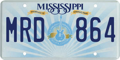 MS license plate MRD864