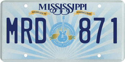 MS license plate MRD871