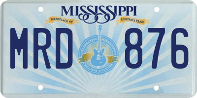 MS license plate MRD876