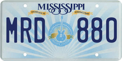 MS license plate MRD880