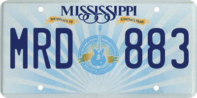 MS license plate MRD883
