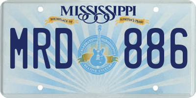 MS license plate MRD886