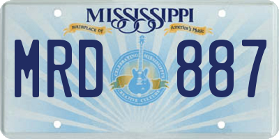 MS license plate MRD887