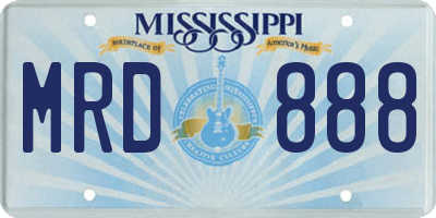 MS license plate MRD888