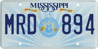MS license plate MRD894