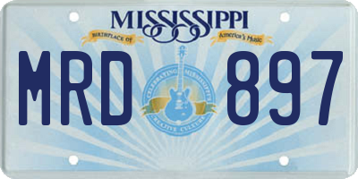 MS license plate MRD897