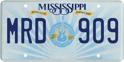 MS license plate MRD909