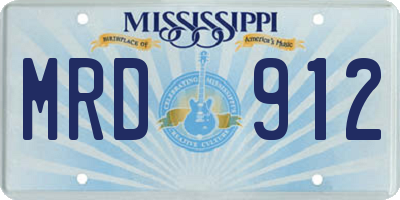 MS license plate MRD912