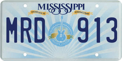 MS license plate MRD913