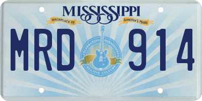MS license plate MRD914