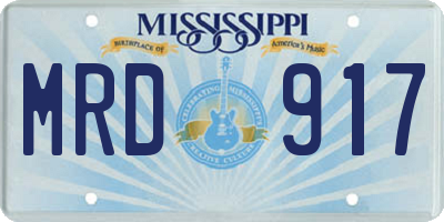 MS license plate MRD917