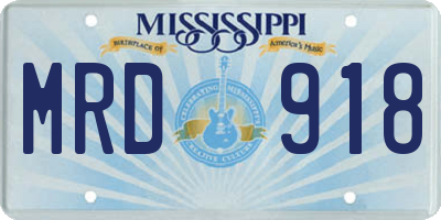 MS license plate MRD918