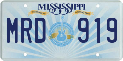 MS license plate MRD919
