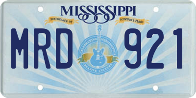 MS license plate MRD921