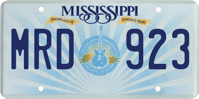 MS license plate MRD923