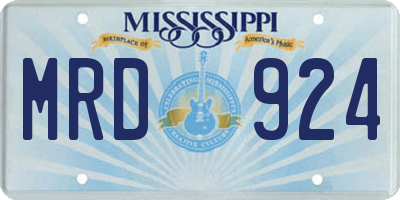 MS license plate MRD924