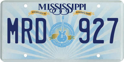 MS license plate MRD927