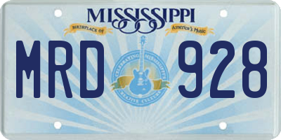 MS license plate MRD928