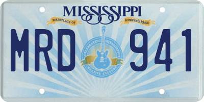 MS license plate MRD941