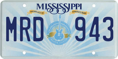 MS license plate MRD943