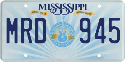 MS license plate MRD945