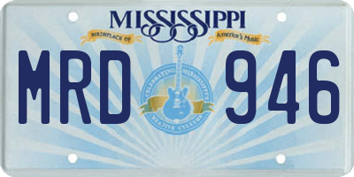 MS license plate MRD946