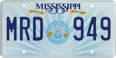 MS license plate MRD949