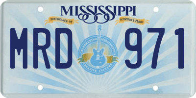 MS license plate MRD971