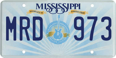 MS license plate MRD973