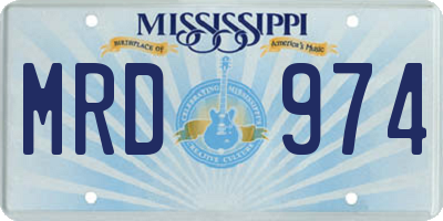 MS license plate MRD974