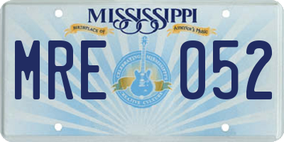 MS license plate MRE052