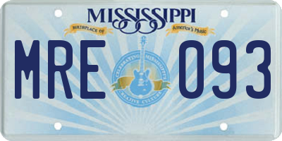 MS license plate MRE093
