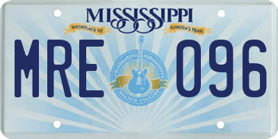 MS license plate MRE096