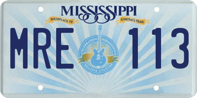 MS license plate MRE113