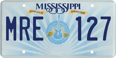 MS license plate MRE127