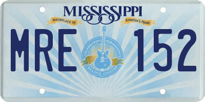 MS license plate MRE152