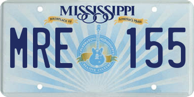 MS license plate MRE155