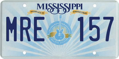 MS license plate MRE157