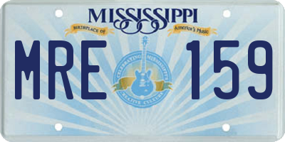 MS license plate MRE159