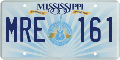 MS license plate MRE161