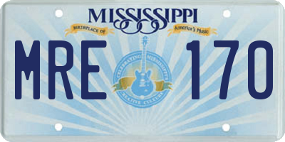 MS license plate MRE170