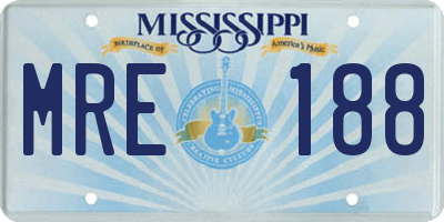 MS license plate MRE188