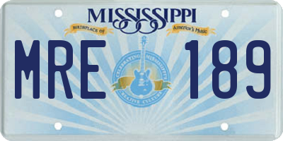 MS license plate MRE189