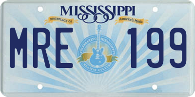 MS license plate MRE199